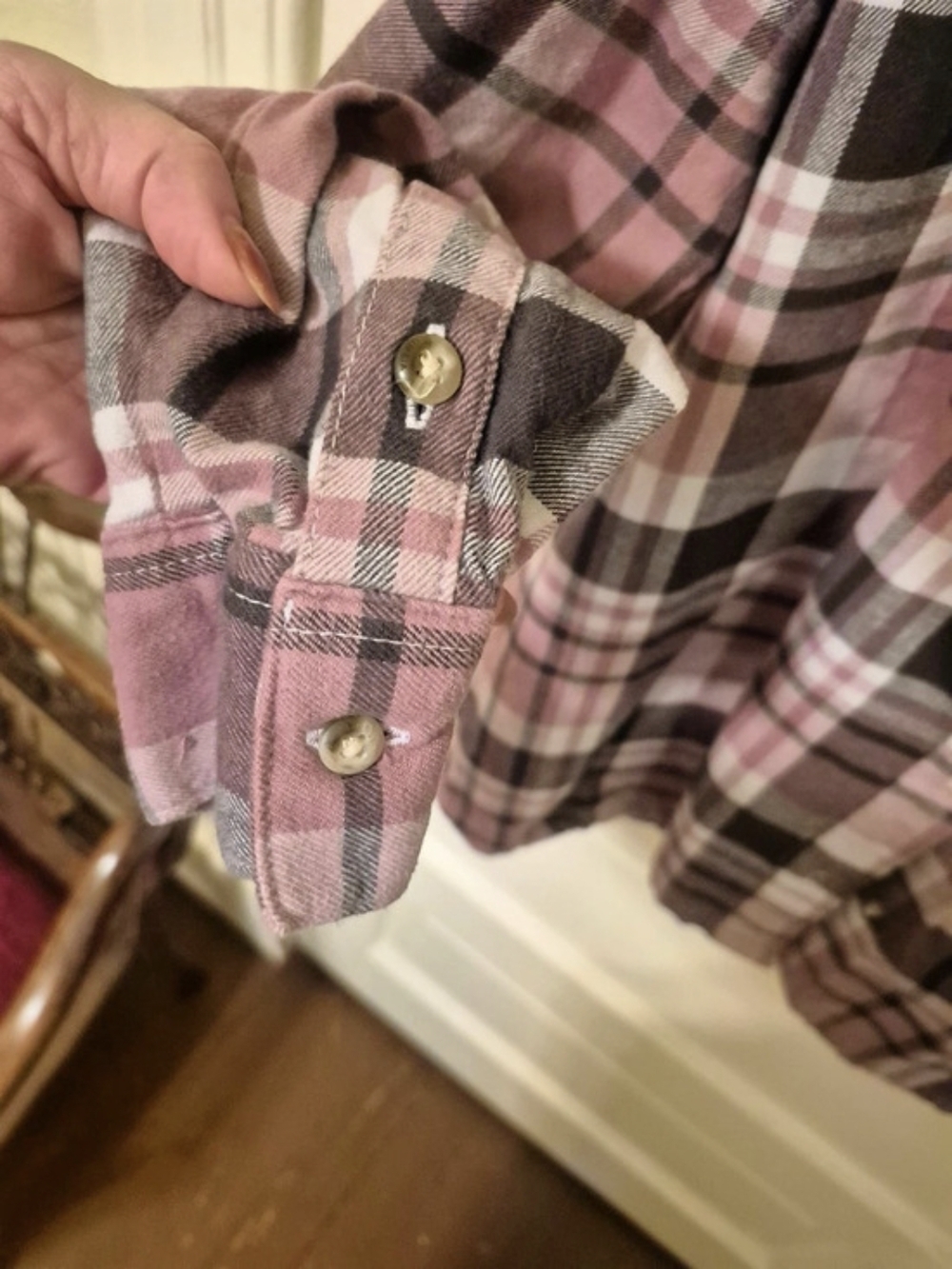 Columbia 3X Pink Plaid Cotton Flannel Shirt Plus Size 28” PTP - Picture 4 of 9
